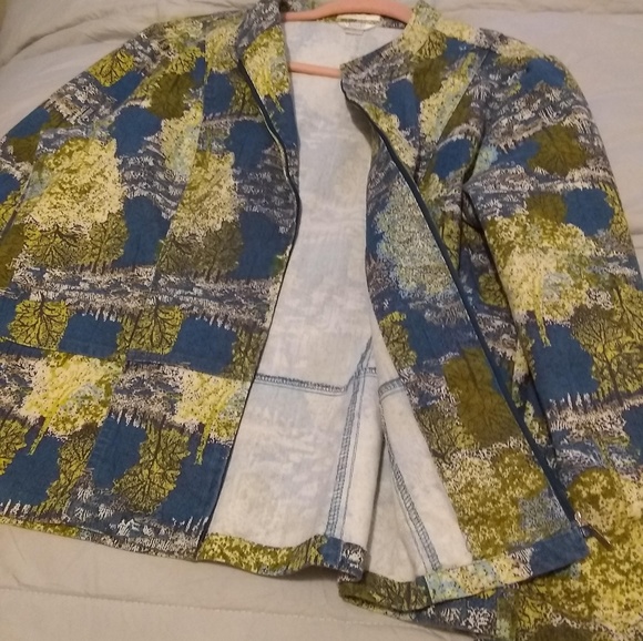 3 for $20~Christopher & Banks Print Cotton Jacket - Picture 3 of 8